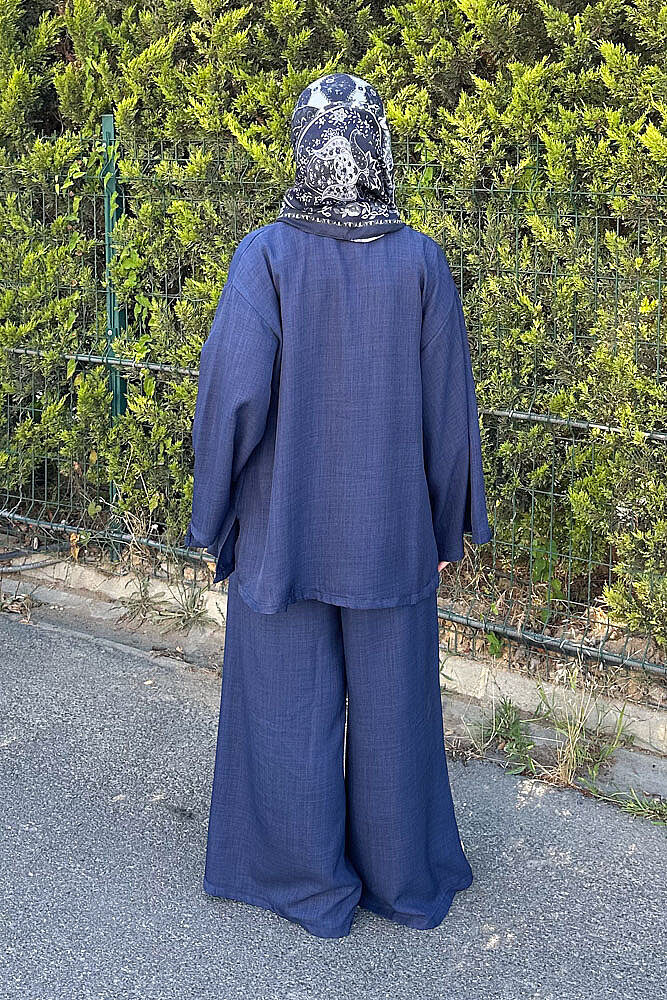 Ceketi Tek Düğmeli Pantolon Takım - Lacivert - 4