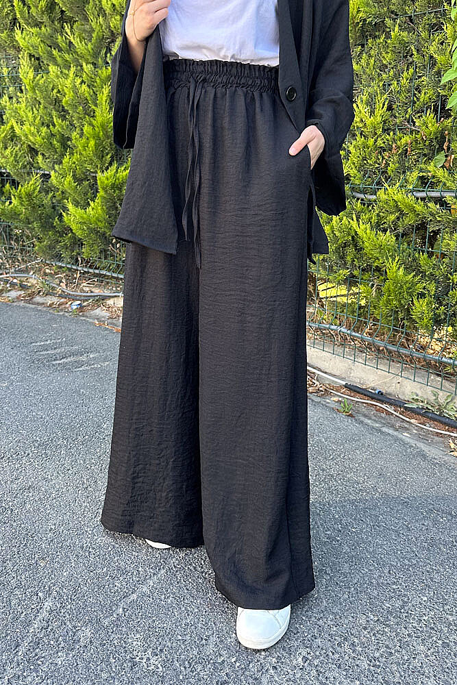 Ceketi Tek Düğmeli Pantolon Takım - Siyah - 5