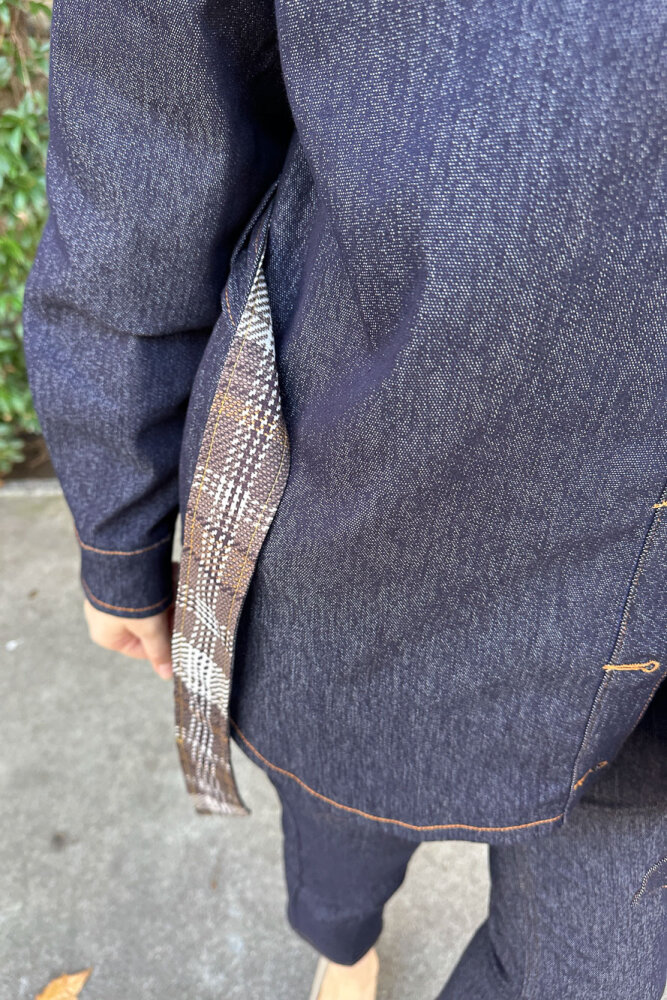 Cep Detaylı Beli Kemerli Trençkot - Lacivert - PUANE (2)