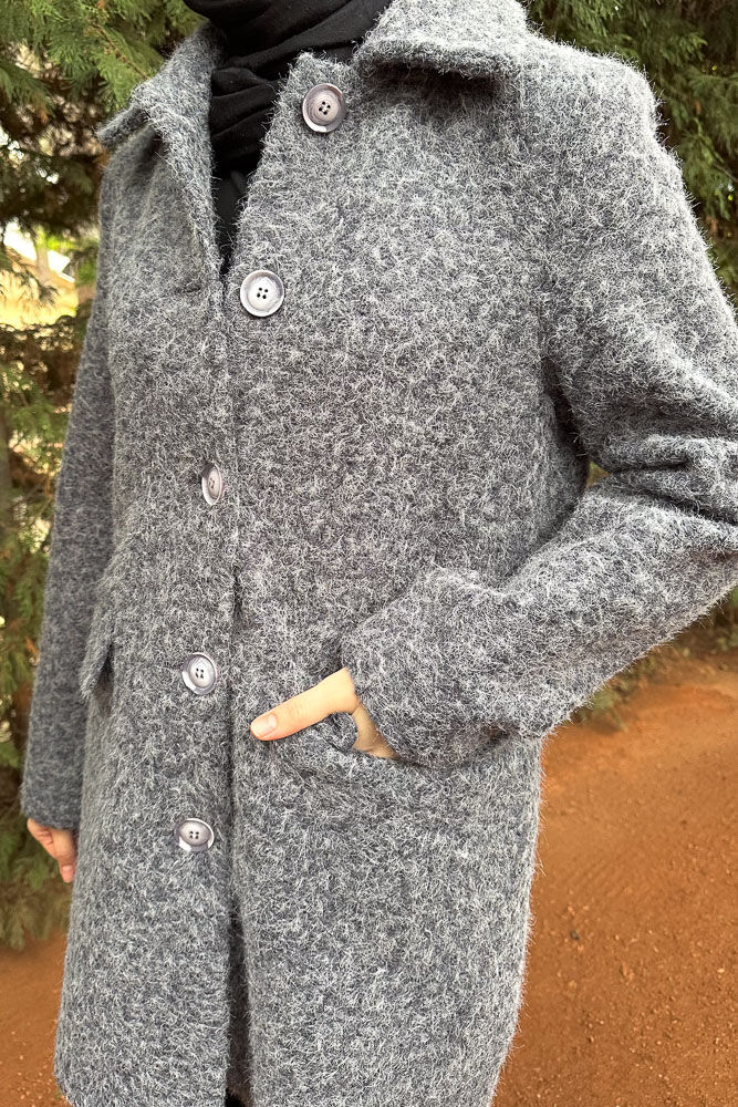 Cepli Düğmeli Kaban - Antrasit - İKOL (1)