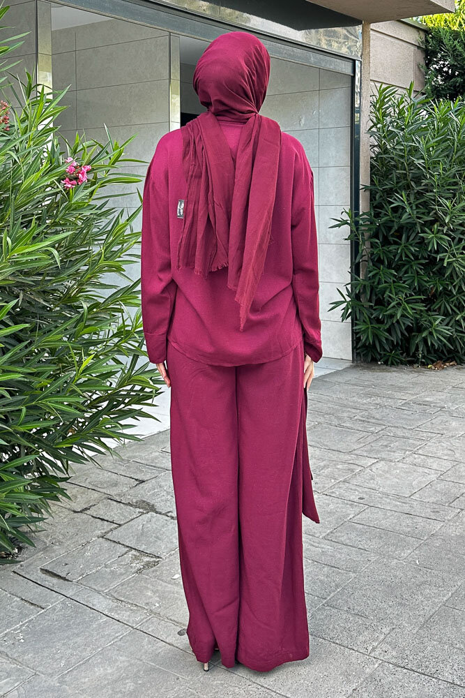 Chiara Kemer Detaylı Takım - Bordo - 8