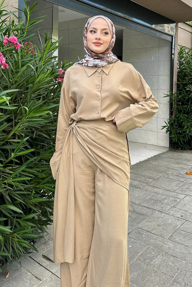 Chiara Kemer Detaylı Takım - Toprak - 1