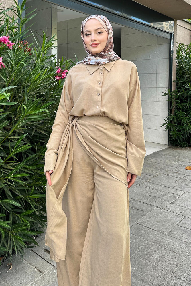 Chiara Kemer Detaylı Takım - Toprak - 4
