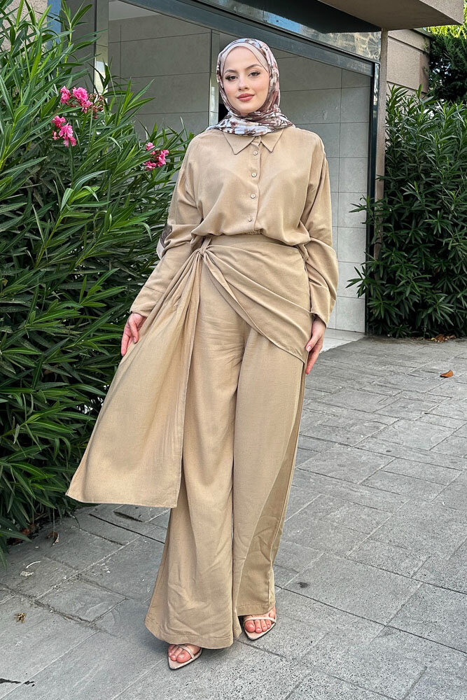 Chiara Kemer Detaylı Takım - Toprak - 6