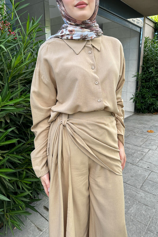 Chiara Kemer Detaylı Takım - Toprak - 7