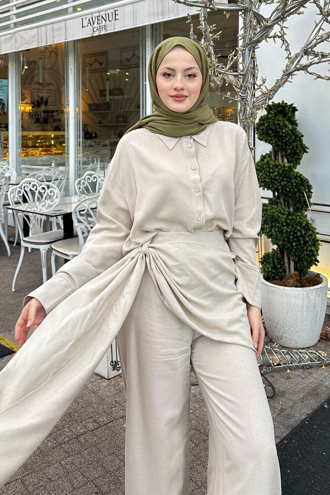 Chiara Kemer Detaylı Takım - Vizon - 2