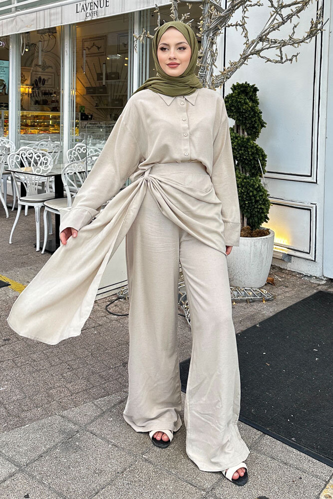 Chiara Kemer Detaylı Takım - Vizon - 3