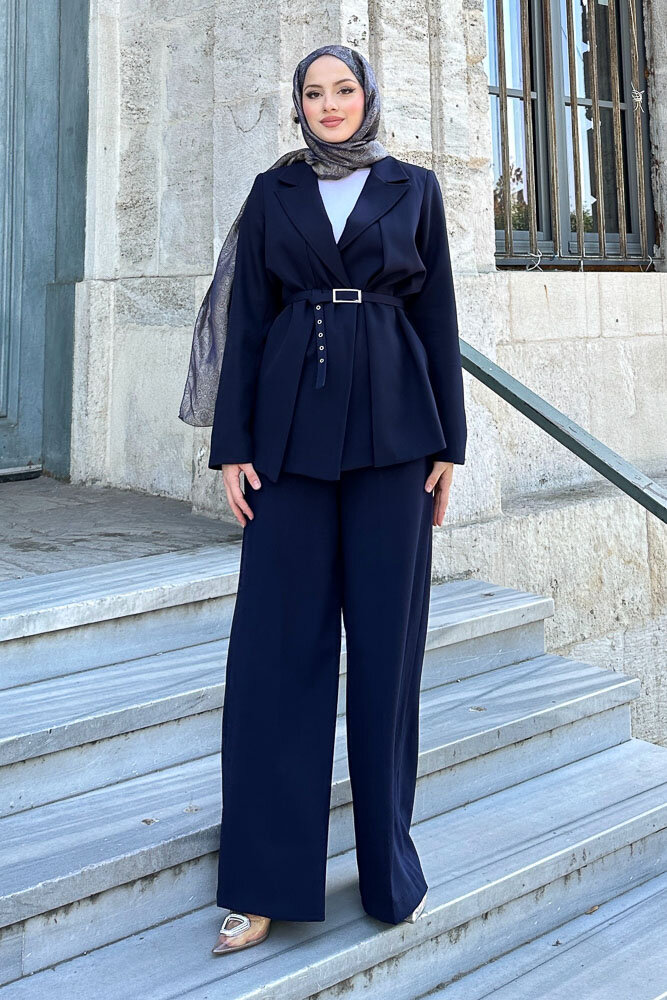 Çift Yaka Takım Elbise - Lacivert - 5