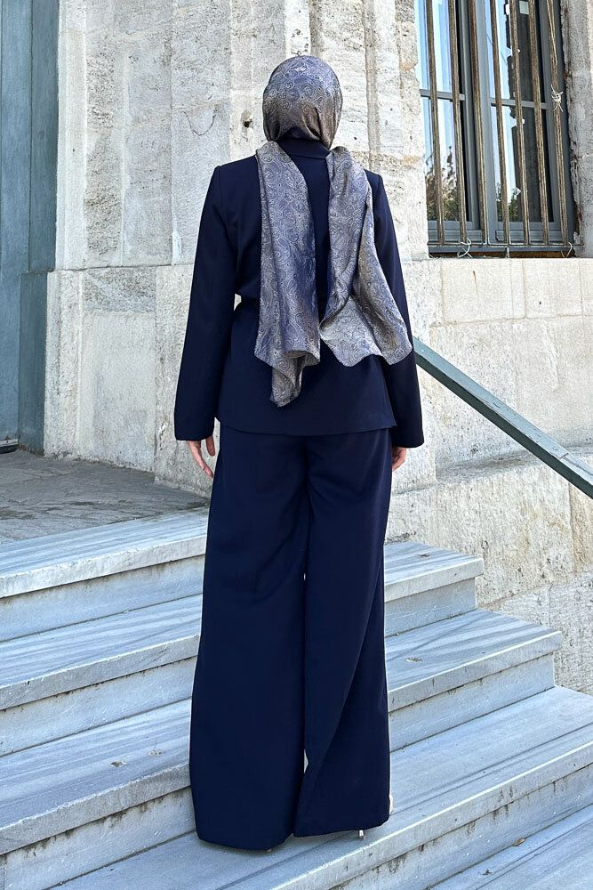 Çift Yaka Takım Elbise - Lacivert - 3