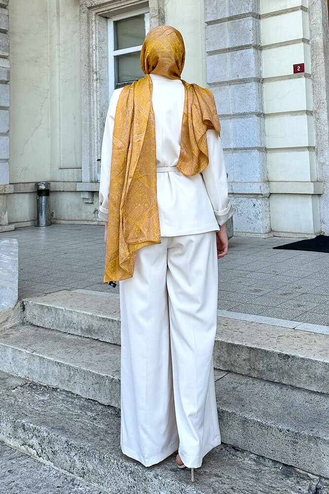 Çift Yaka Takım Elbise - Taş Rengi - HENZA (7)