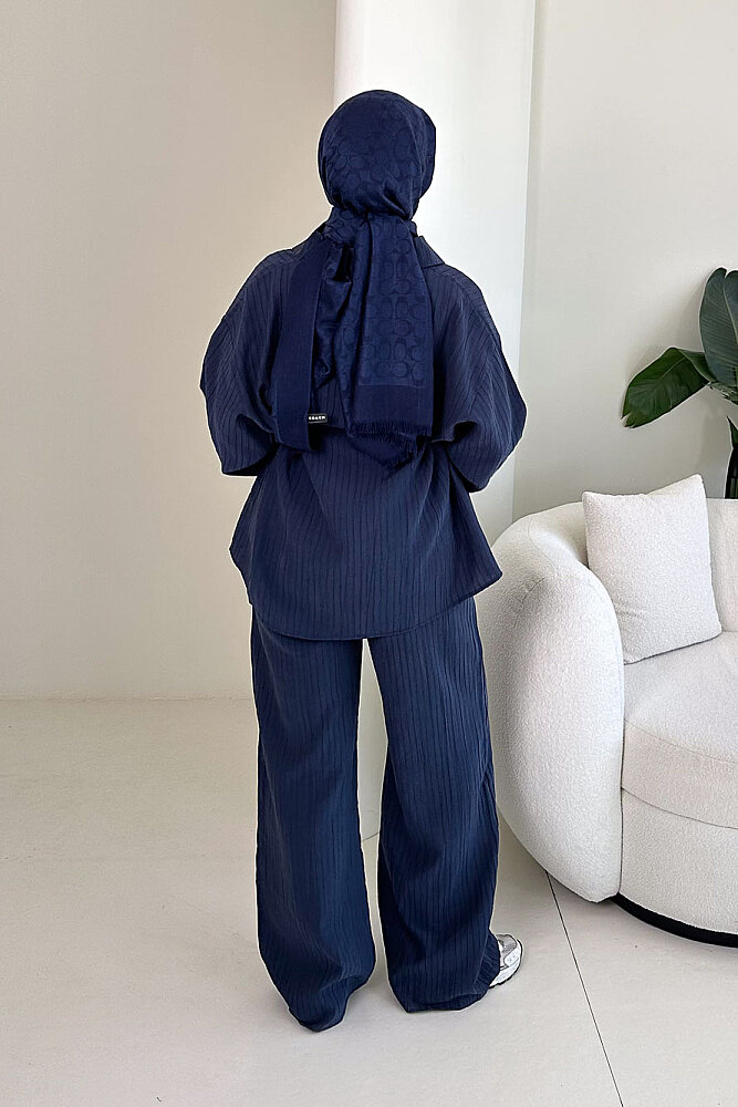 Çizgi Detaylı Pantolon Takım - Lacivert - ENMA (5)