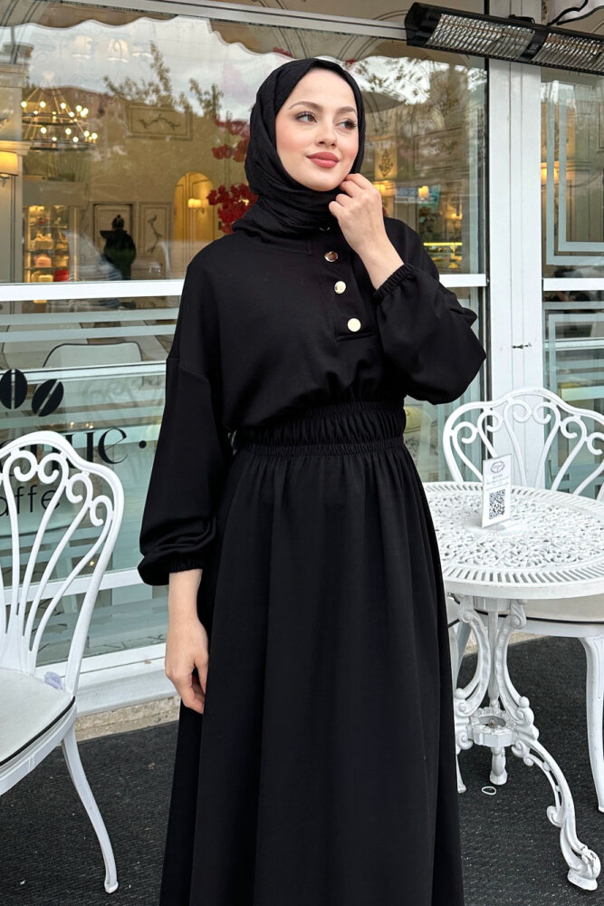 Core Beli Lastikli Spor Elbise - Siyah - 2
