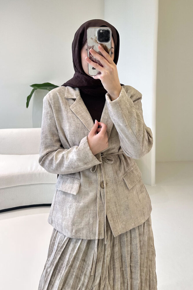 Dave Ceketli Etekli Takım - Bej - 6