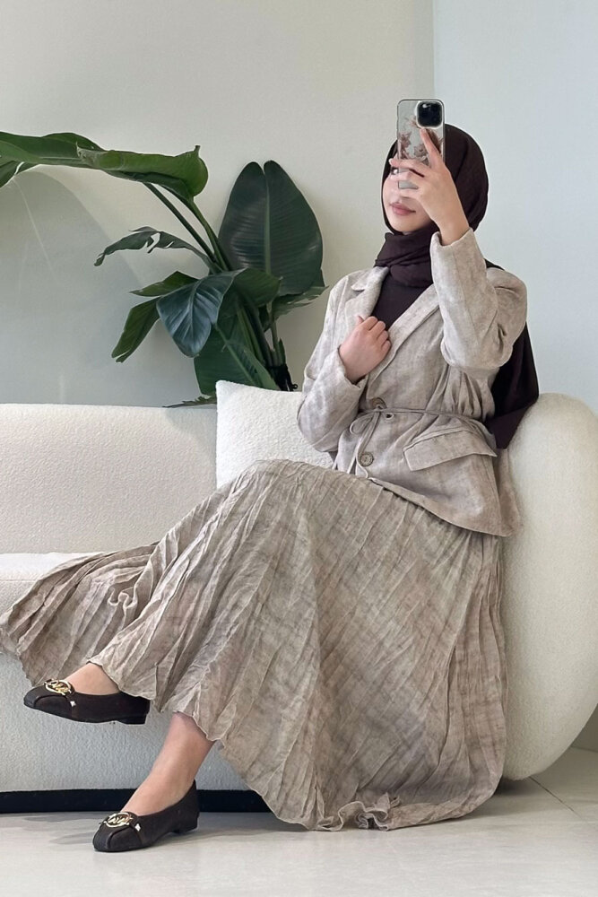 Dave Ceketli Etekli Takım - Bej - 2