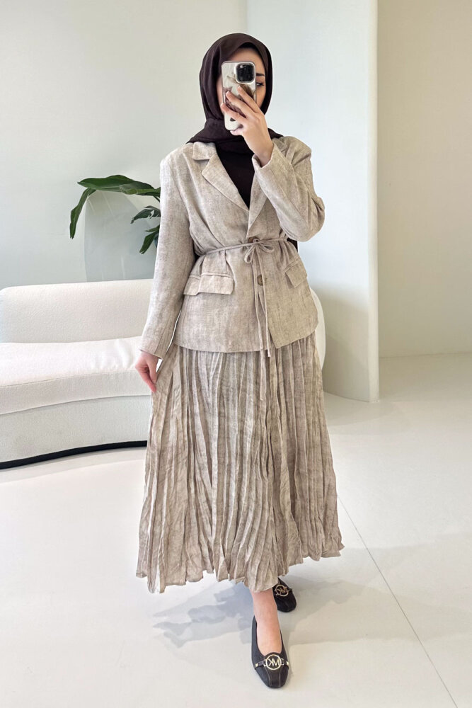 Dave Ceketli Etekli Takım - Bej - 1