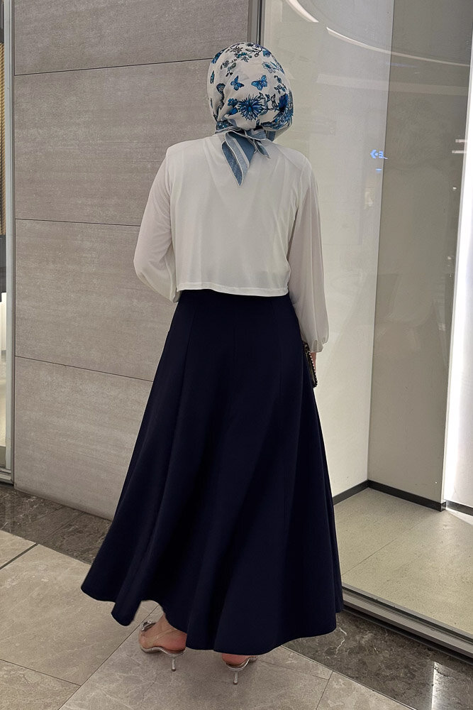 Degaje Yaka Şık Bluz - Ekru - 8