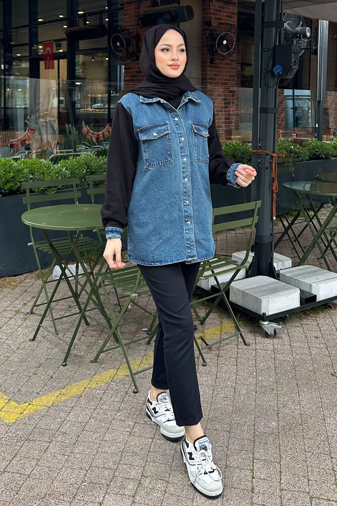 Denim Ceket - Siyah - 6