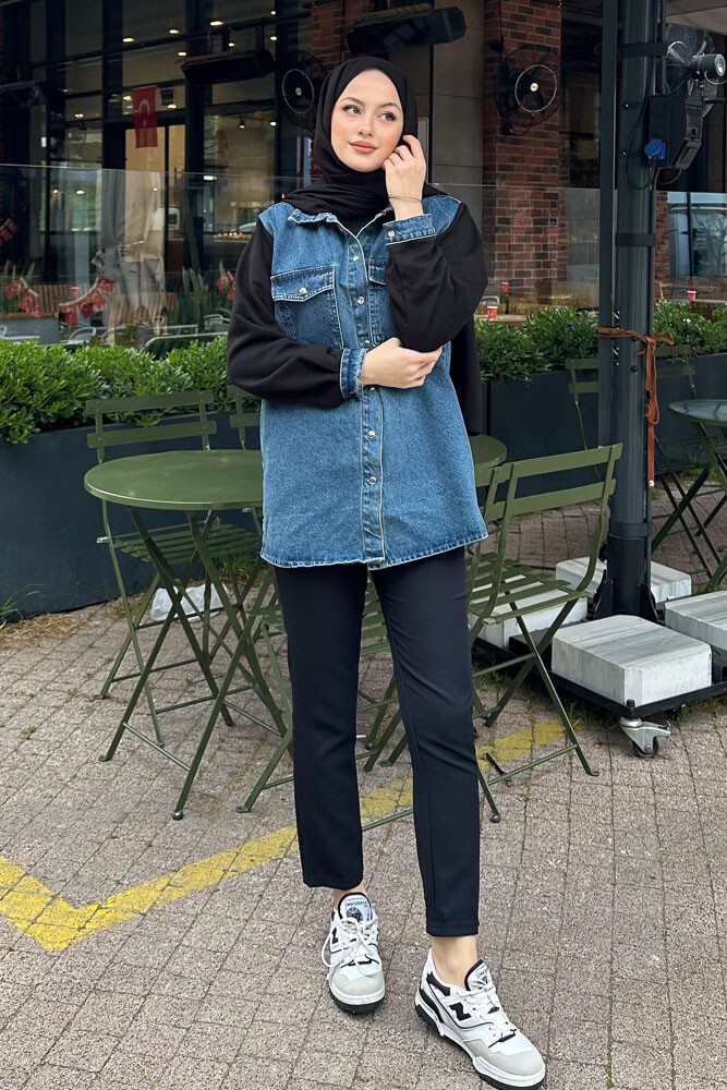 Denim Ceket - Siyah - 8