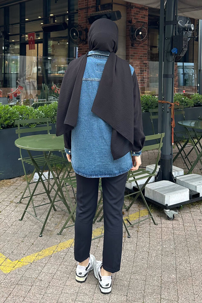 Denim Ceket - Siyah - 7