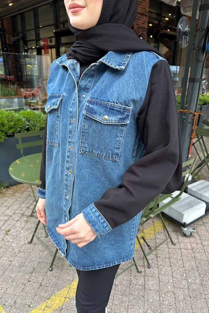 Denim Ceket - Siyah - 5