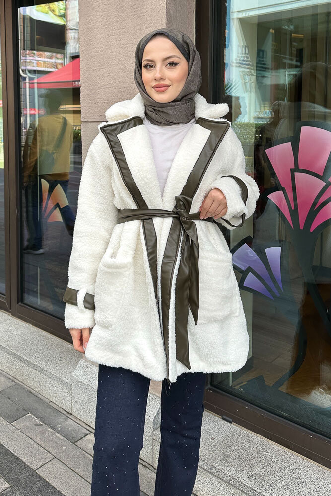 Deri Garnili Velsoft Mont - Haki - HENZA (1)