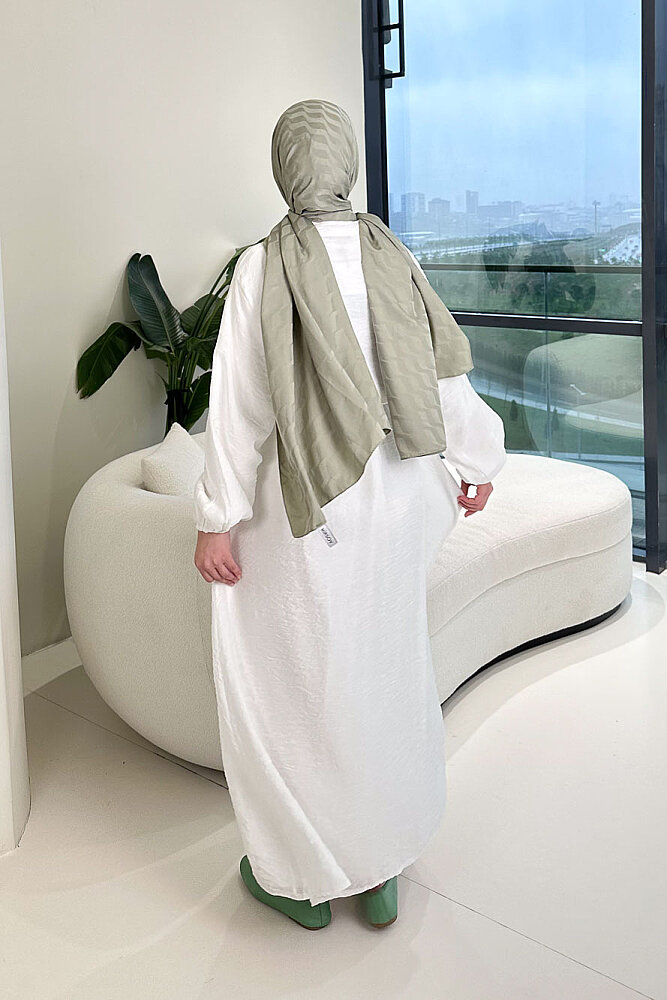 Diana Astarlı Düğmeli Elbise - Ekru - ENMA (5)