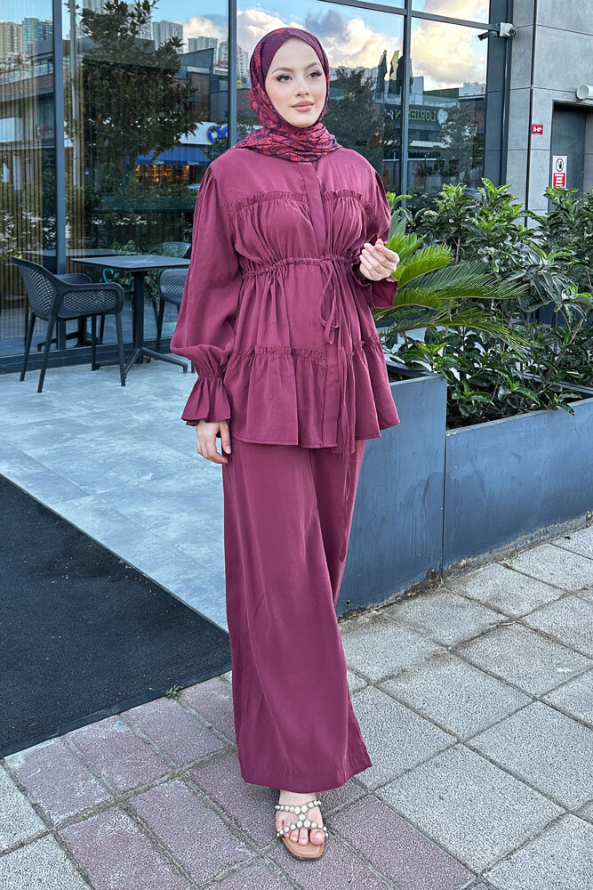 Noa Büzgülü Takım - Bordo - 2