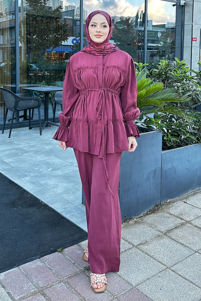Noa Büzgülü Takım - Bordo - 1