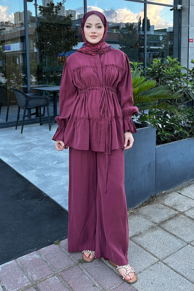 Noa Büzgülü Takım - Bordo - 6