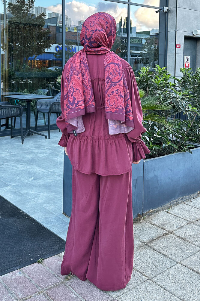 Noa Büzgülü Takım - Bordo - 8