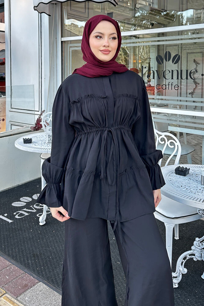 Noa Büzgülü Takım - Siyah - 3