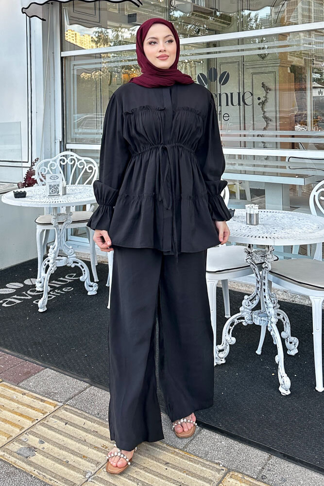 Noa Büzgülü Takım - Siyah - 4