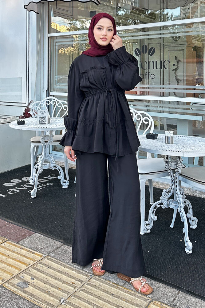 Noa Büzgülü Takım - Siyah - 5