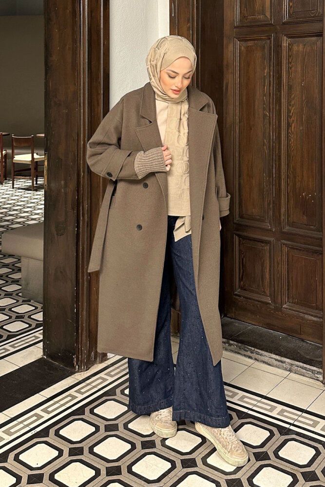 DualArm Kolu Triko Kaban - Kahverengi 