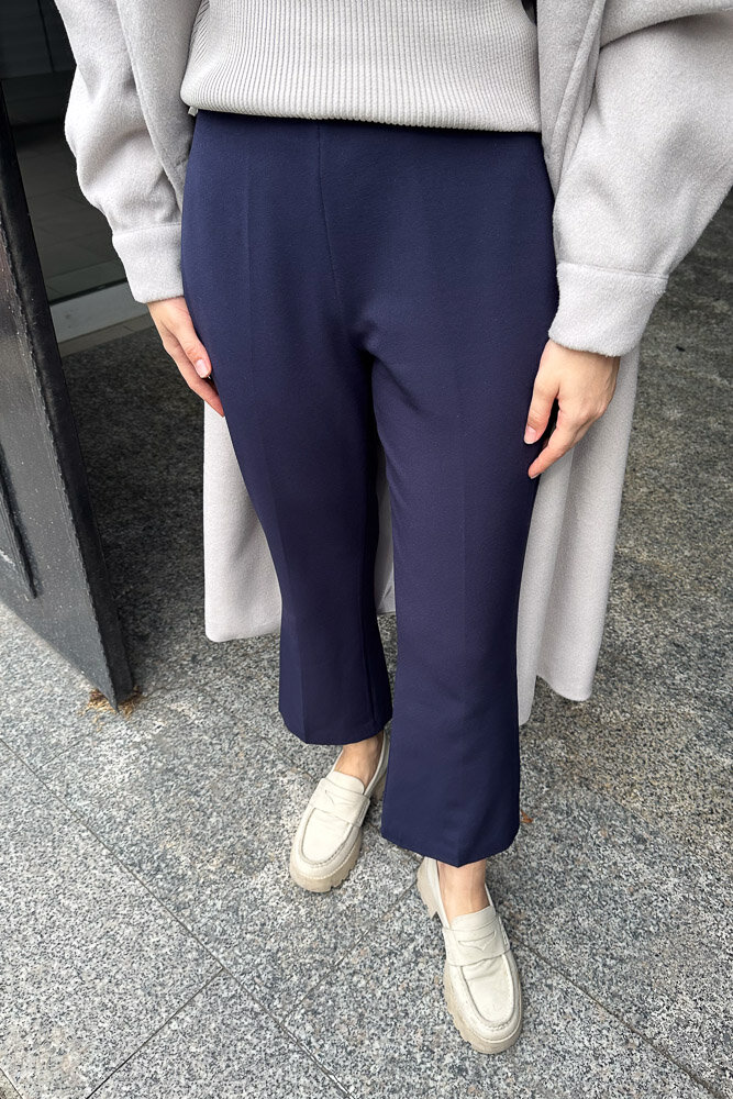 Düz Kesim Kumaş Pantolon - Lacivert 