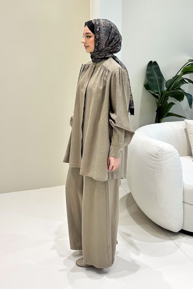 Elettra Pantolon Takım - Vizon - 7