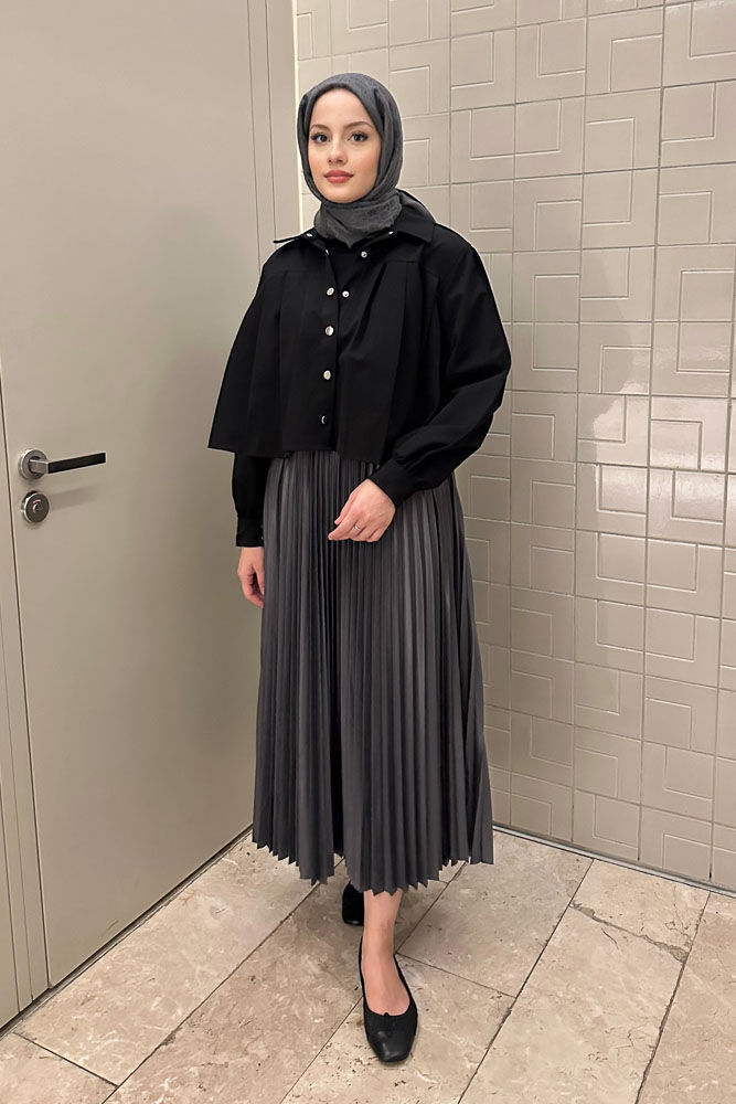 Elisa Piliseli Etek - Antrasit - HENZA (3)