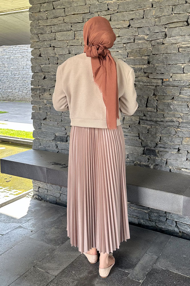 Elisa Piliseli Etek - Vizon - HENZA (3)