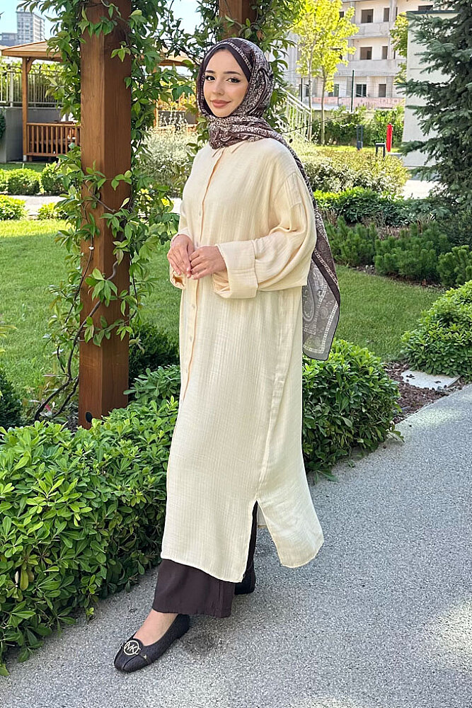 Elowen Modal Dökümlü Tunik - Bej - ENMA (3)