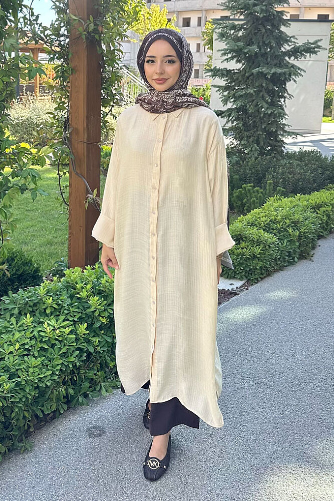 Elowen Modal Dökümlü Tunik - Bej - ENMA (0)