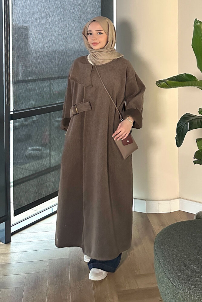 Essential Kemerli Uzun Kaban - Kahverengi - 1