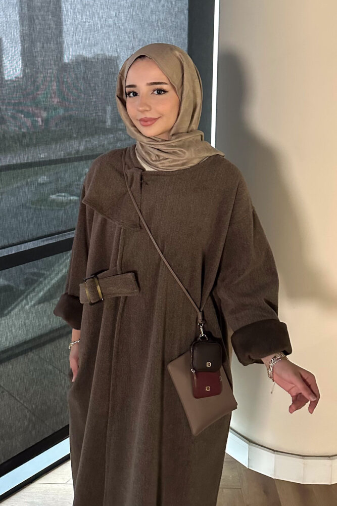 Essential Kemerli Uzun Kaban - Kahverengi - 2