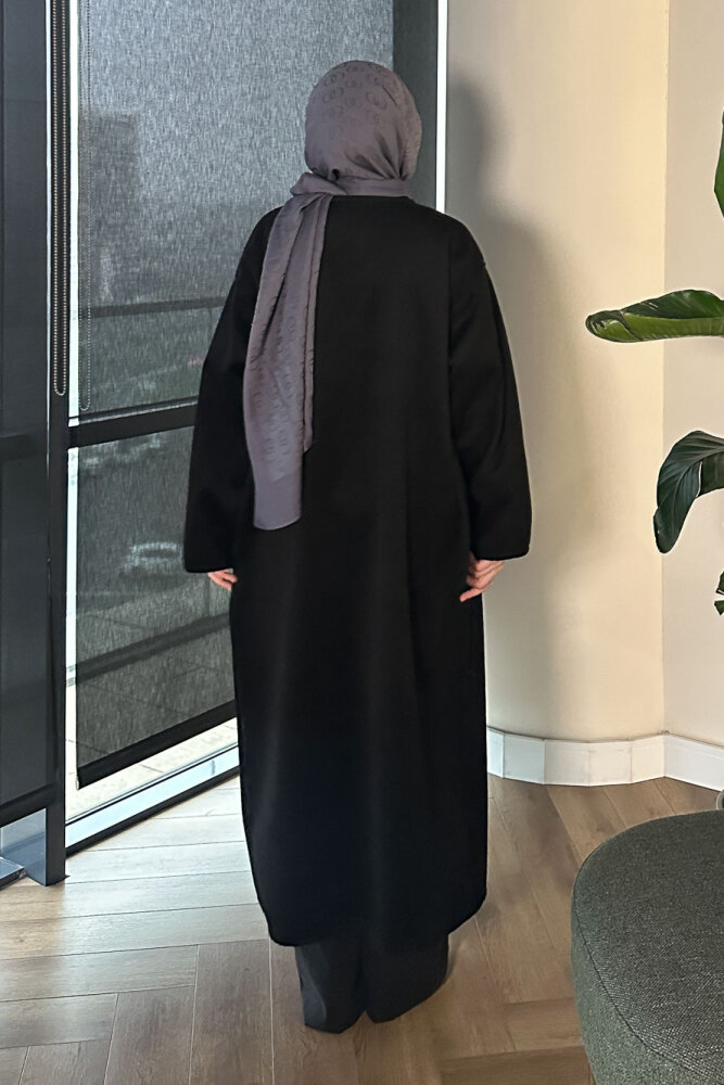 Essential Kemerli Uzun Kaban - Siyah - 6