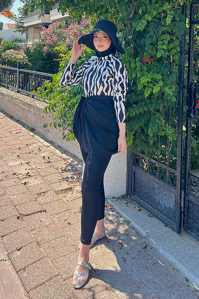 Fermuarlı Haşema Mayo - Zebra - 8