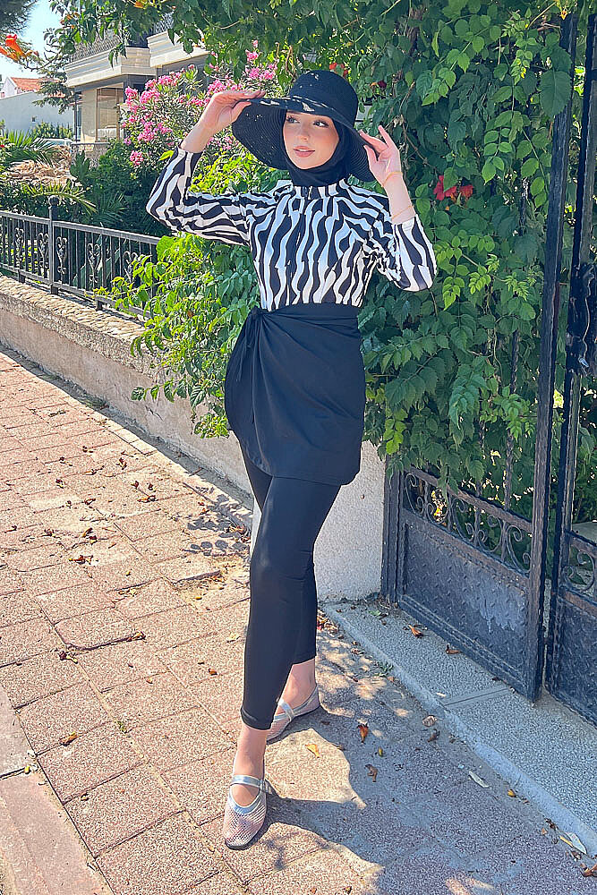 Fermuarlı Haşema Mayo - Zebra - 1