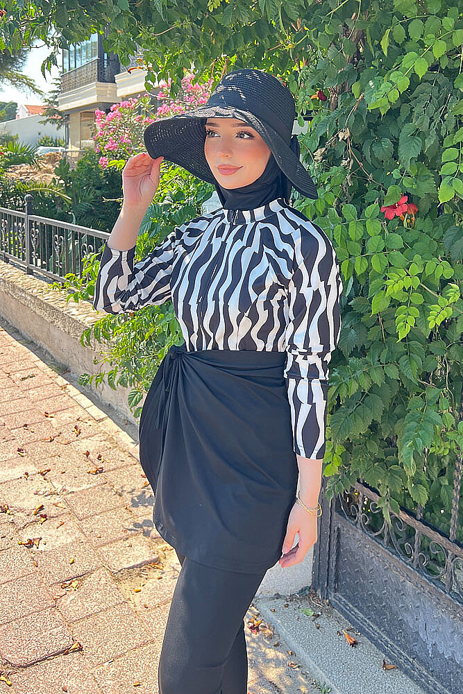 Fermuarlı Haşema Mayo - Zebra - 9