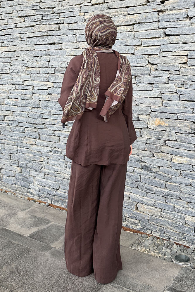 Fermuarlı Modal Takım - Kahverengi - 6