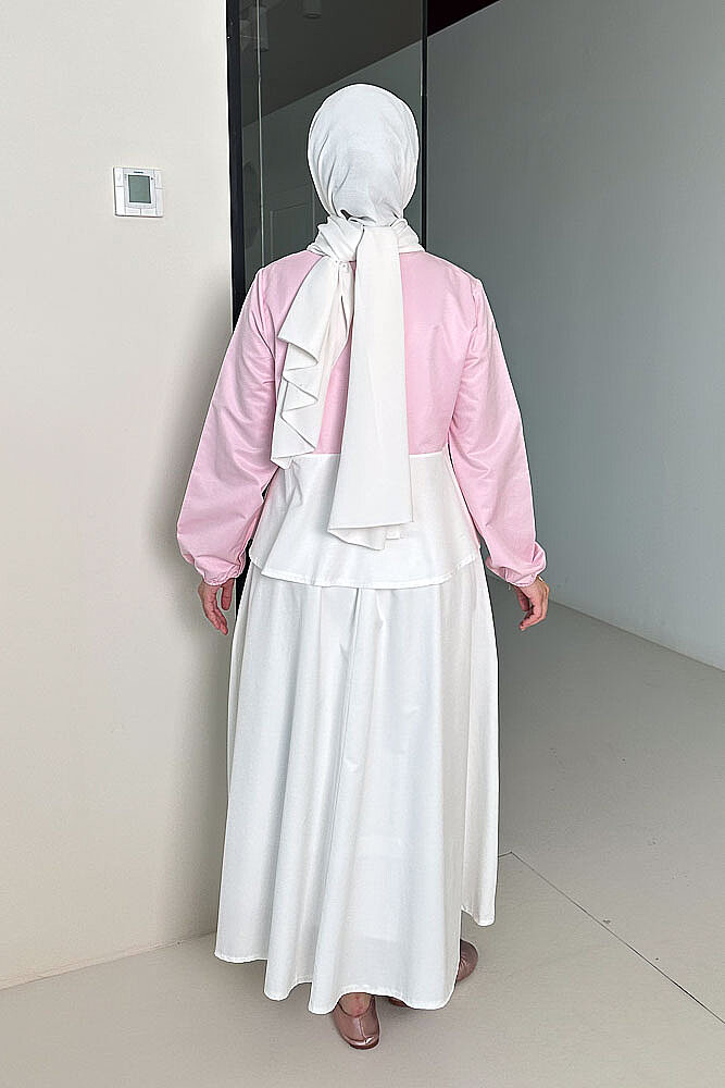 Fiyonk Detaylı Etek Takım - Pembe - 6