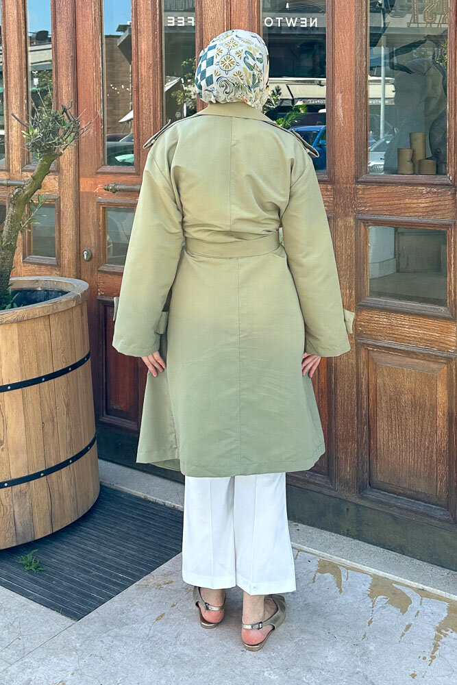 Fleto Trençkot - Küf Yeşili - 9