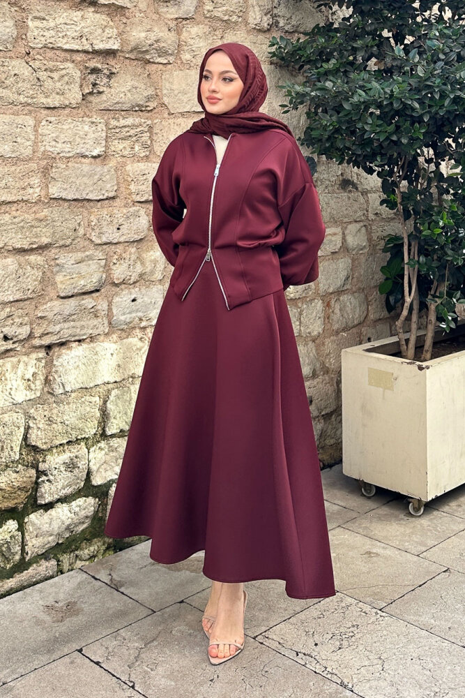 Forté Etekli Scuba Takım - Bordo - LİNE (2)